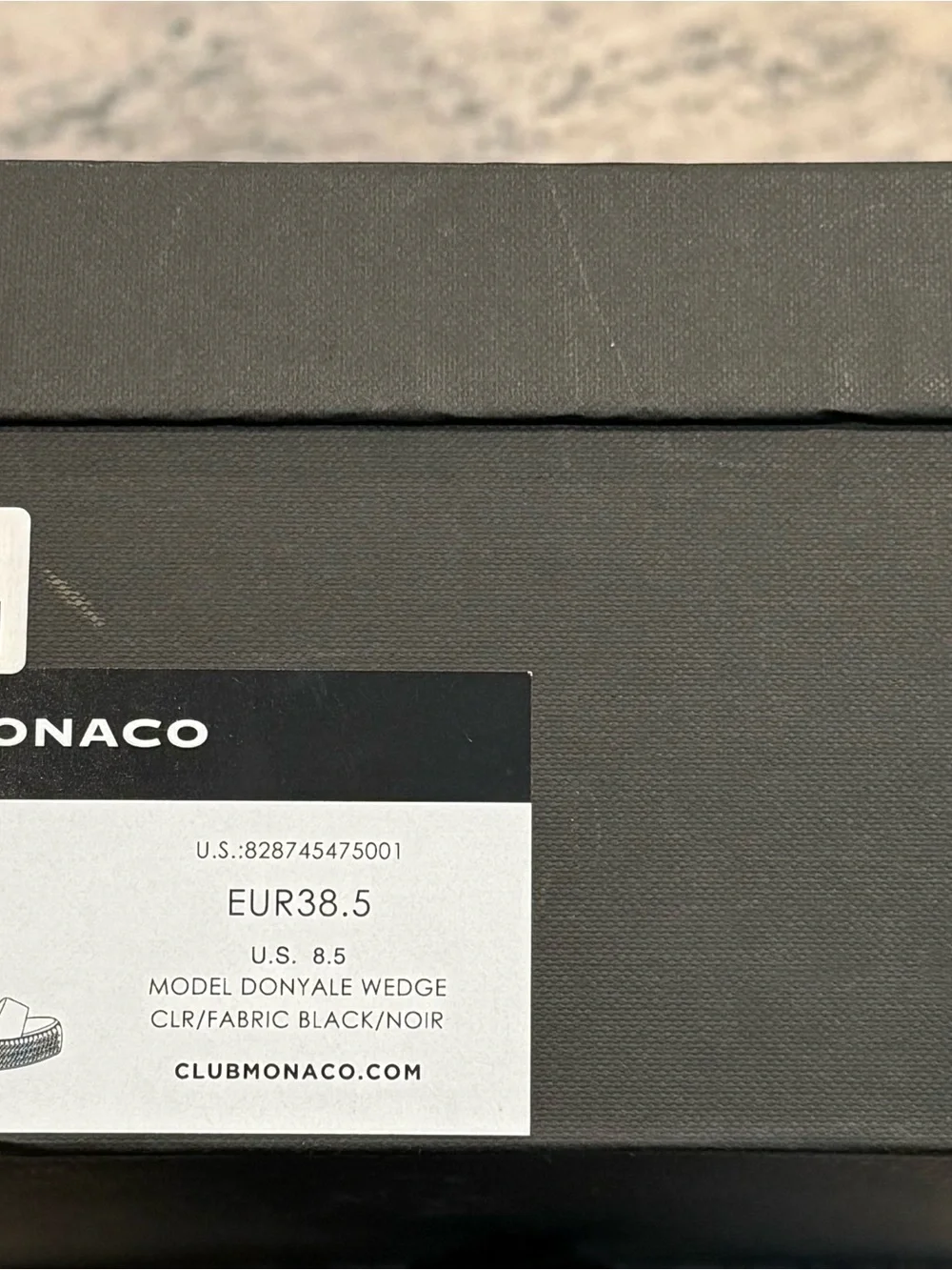 NWT Club Monaco Black Donyale Espadrille Wedge